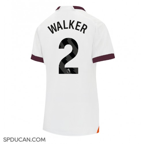 Zenski Nogometni Dres Manchester City Kyle Walker #2 Gostujuci 2023-24 Kratak Rukav